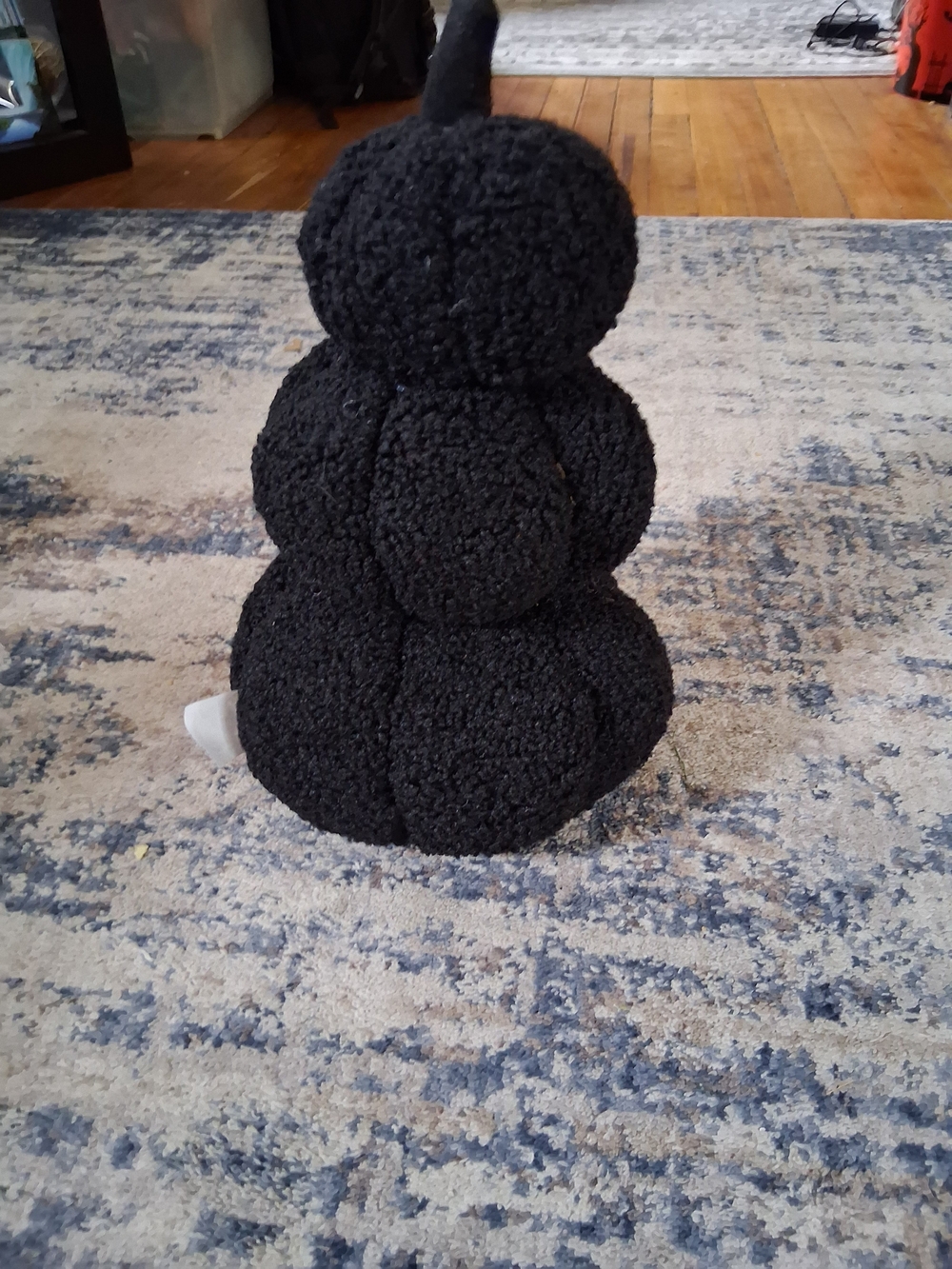 Black Plush Stacked Pumpkin Holiday Décor - Brand Unknown